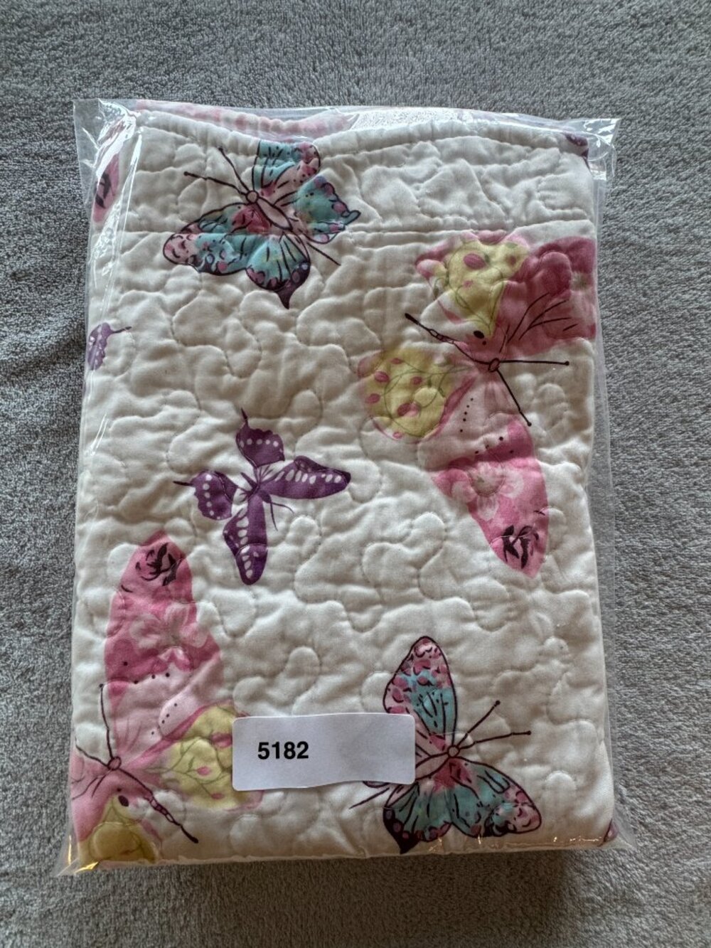 Pillow Sham Twin Standard 26x20 White Pink Purple Butterflies QE Home Linens - Picture 8 of 8